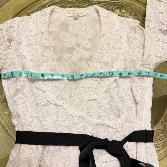 CHETTA B Blouse Sherrie Bloom Peter Noviello Lace Blouse Vintage White 6 - Picture 5 of 9